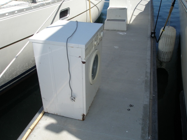 Washing machine on dock