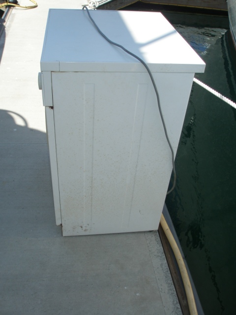 Side view of washing machine