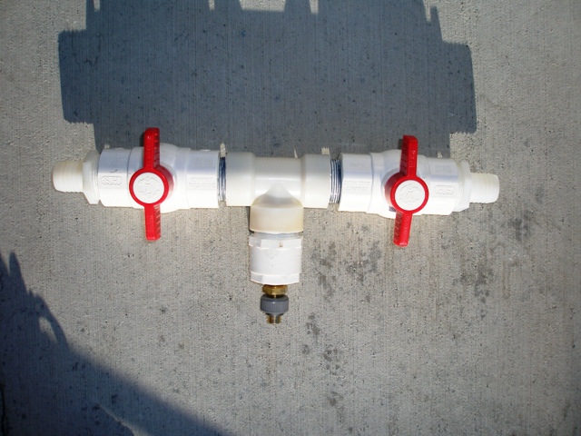 Another picture of the new fresh water manifold prior to instalaltion
