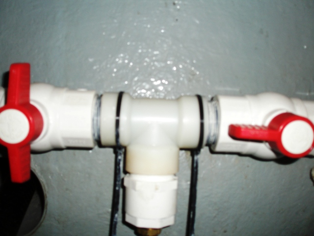 Close Up of Installed Fresh Water Manifold